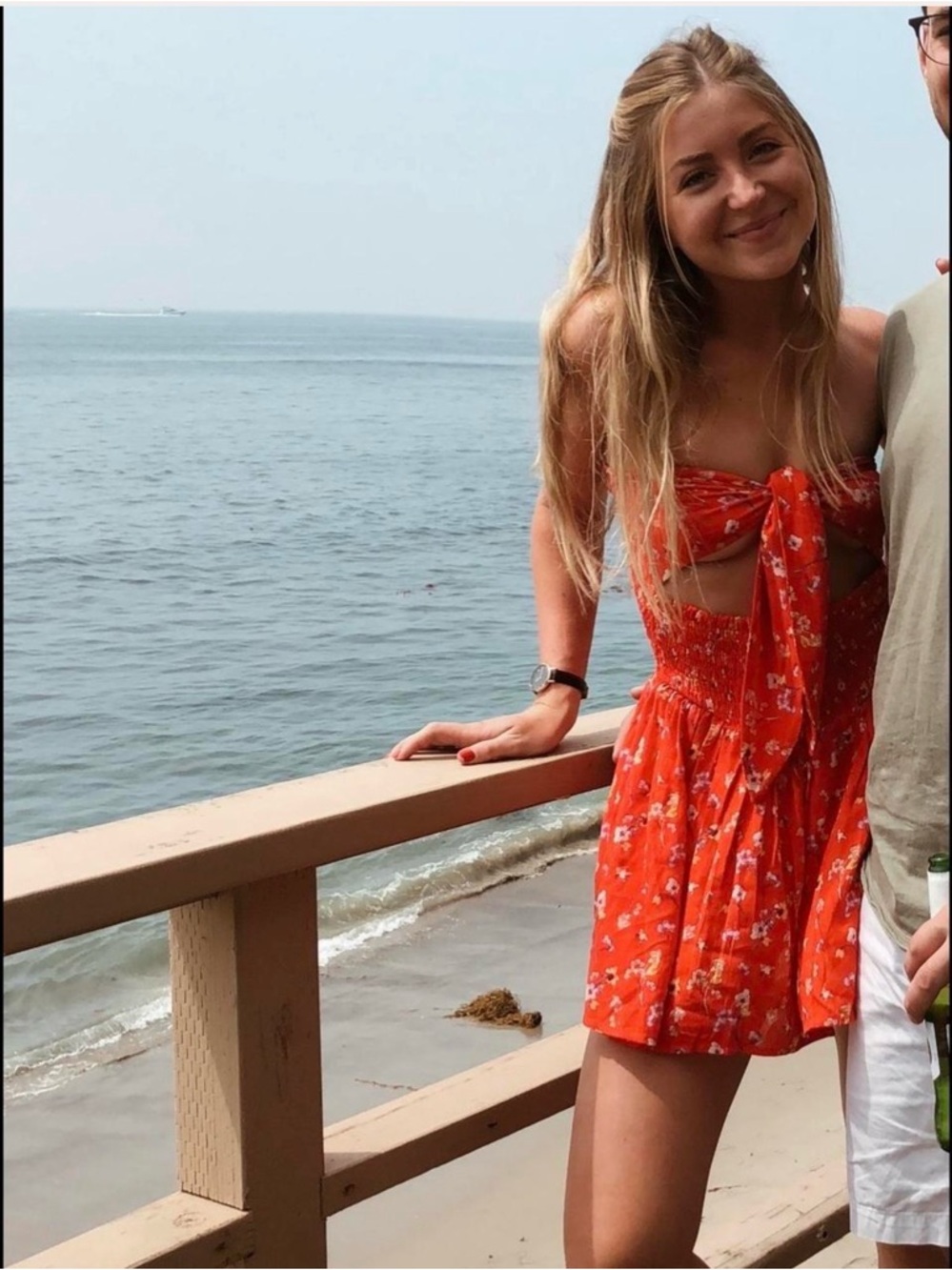 Blue Life Planet Blue Red Floral Mini Dress